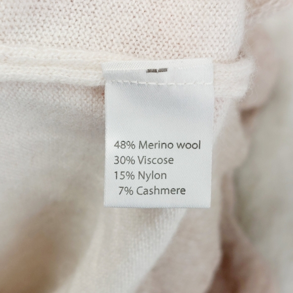 Benedetta B Striped Knit Long Turtleneck Cream /white Merino Wool Sweater P3315 - Picture 6 of 8